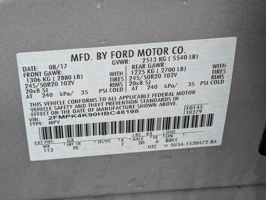 Certified 2017 Ford Edge Titanium w/ Equipment Group 301A image 51