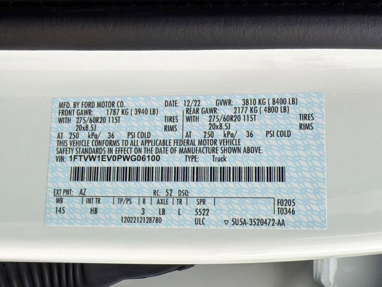 Certified 2023 Ford F150 Lightning Lariat w/ Equipment Group 511A High image 19