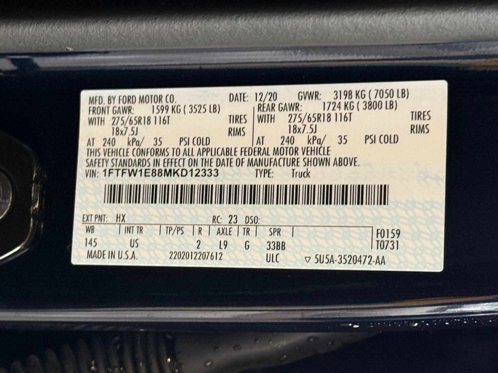 Certified 2021 Ford F150 XLT w/ Equipment Group 302A High AWD/4WD image 21