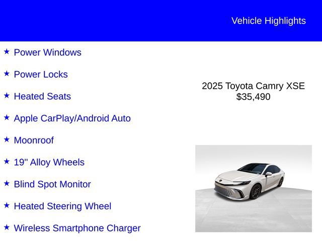 Used 2025 Toyota Camry XSE FWD image 2