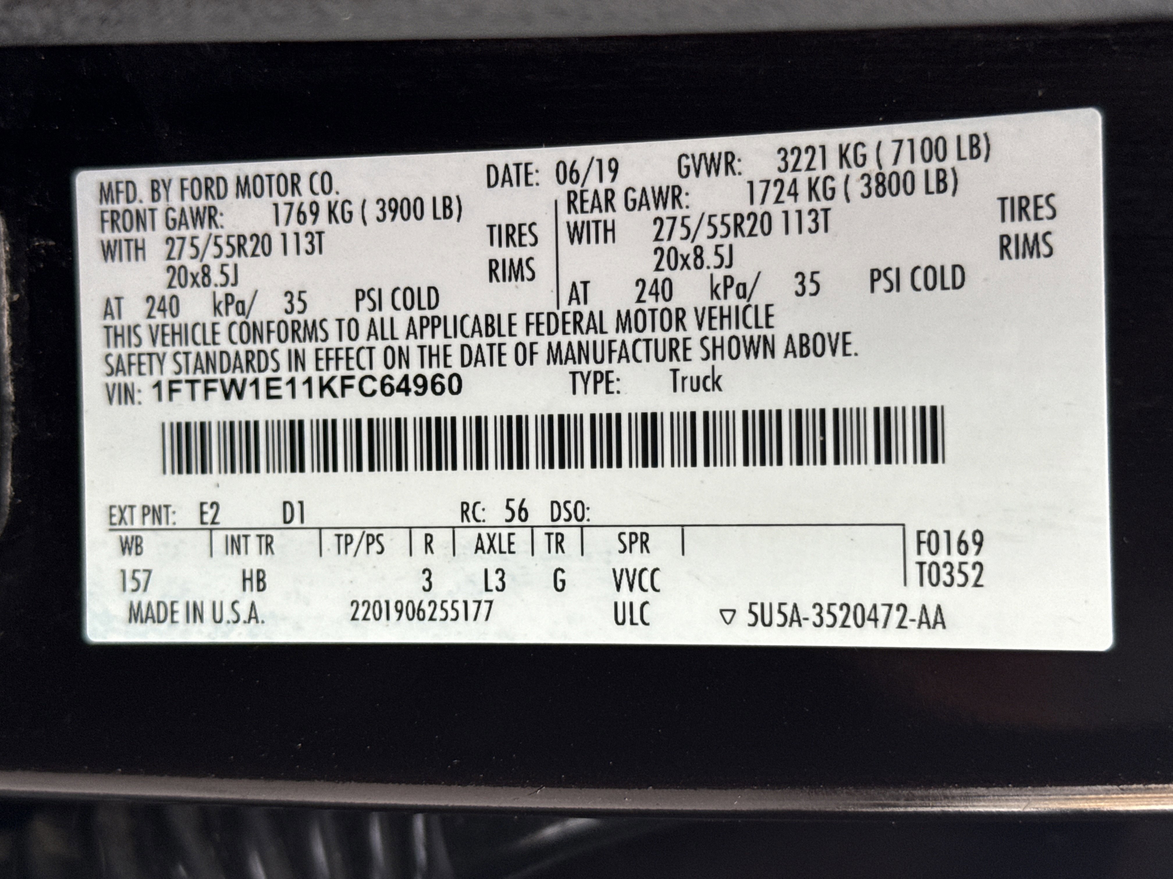 Certified 2019 Ford F150 Lariat w/ Equipment Group 502A Luxury image 33