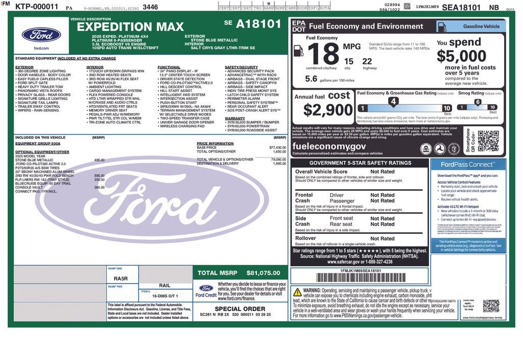 Certified 2025 Ford Expedition Max Platinum AWD/4WD image 37