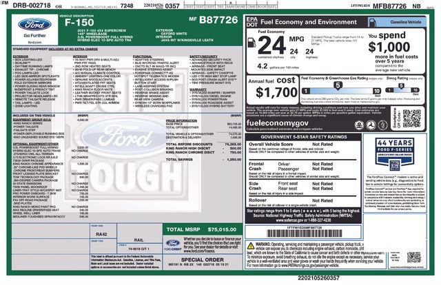 Certified 2021 Ford F150 King Ranch w/ Equipment Group 601A High AWD/4WD image 5
