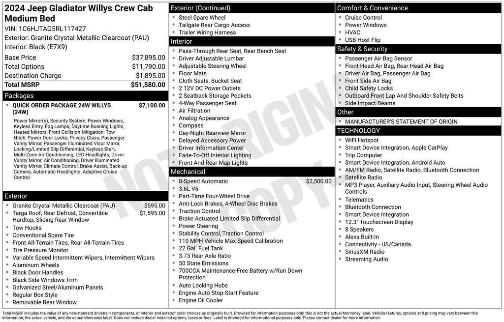 Used 2024 Jeep Gladiator Sport AWD/4WD image 30