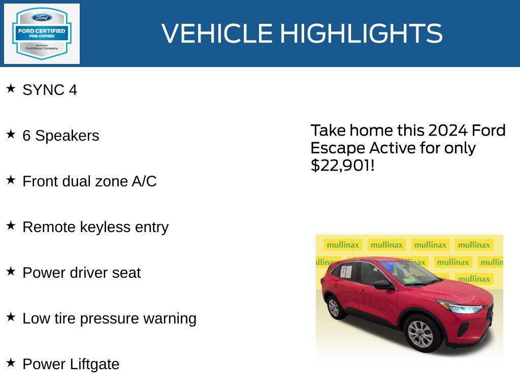 Certified 2024 Ford Escape Active FWD image 21
