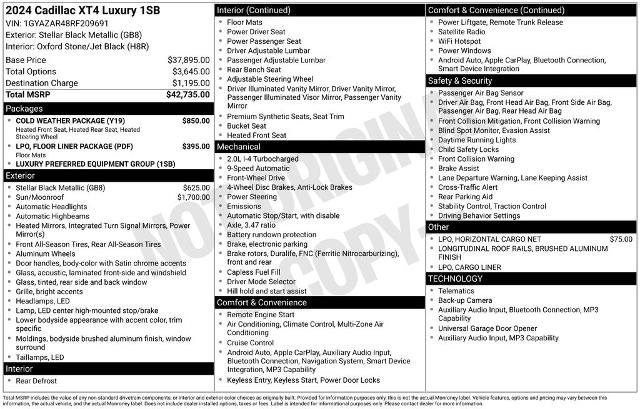 Used 2024 Cadillac XT4 Luxury w/ Cold Weather Package FWD image 6