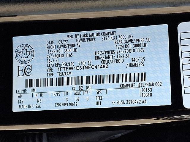 Certified 2022 Ford F150 Tremor w/ Equipment Group 402A High AWD/4WD image 31