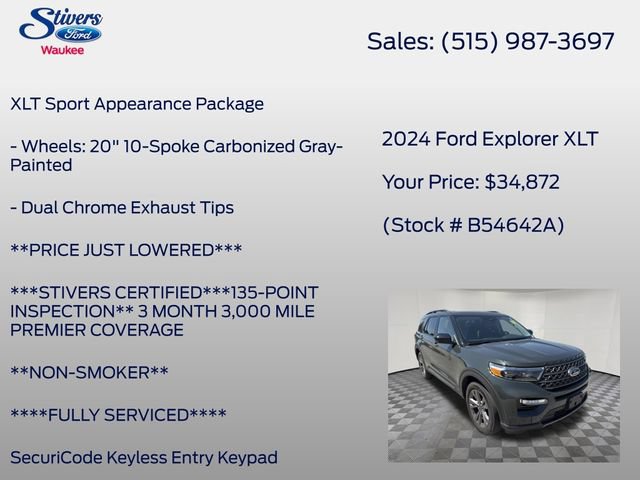 Certified 2024 Ford Explorer XLT w/ Equipment Group 202A AWD/4WD image 16