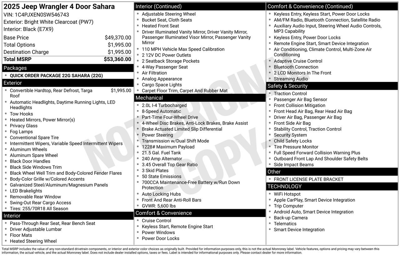 Used 2025 Jeep Wrangler Sahara AWD/4WD image 26