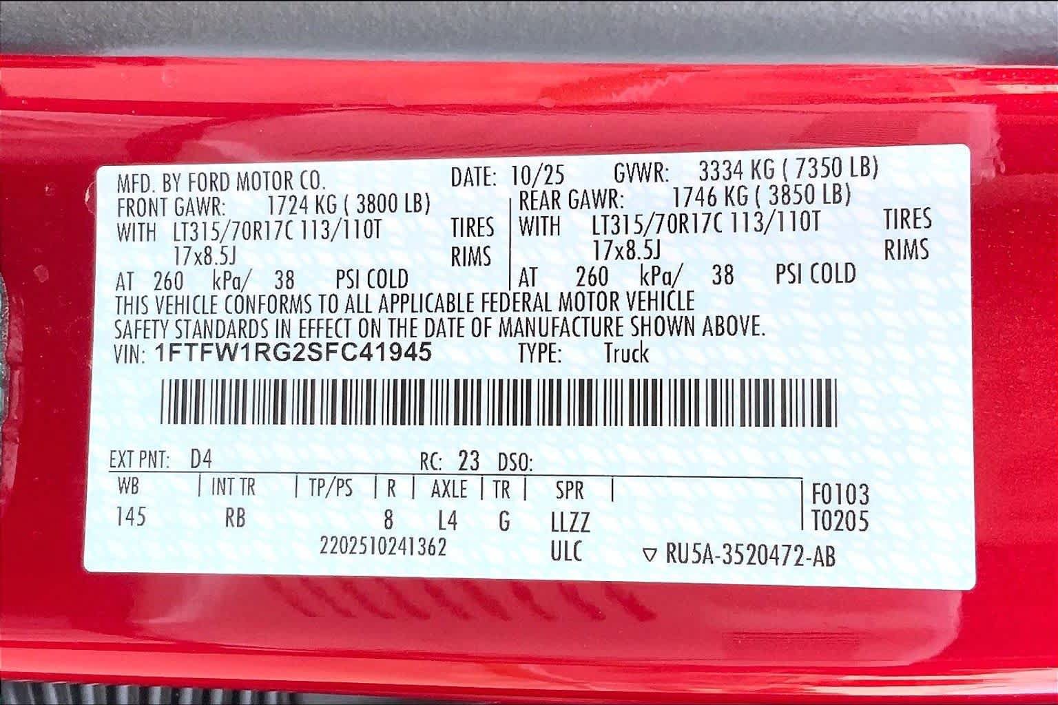 Certified 2025 Ford F150 Raptor AWD/4WD image 37