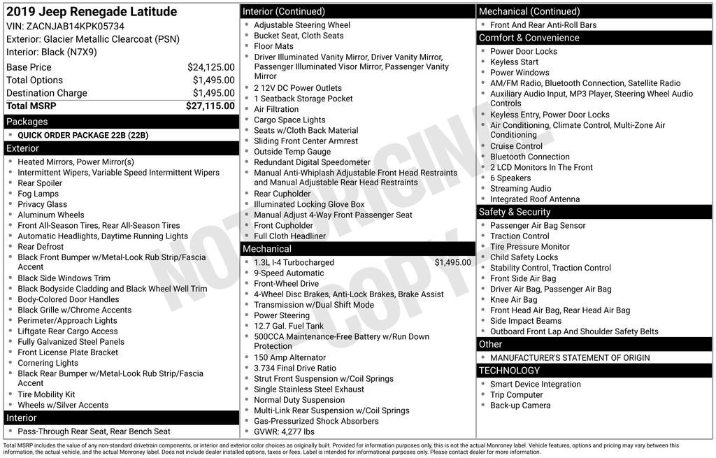 Used 2019 Jeep Renegade Latitude image 33