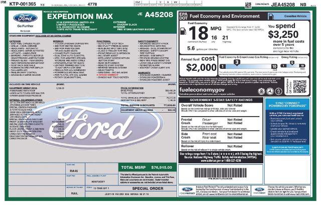 Certified 2018 Ford Expedition Max Limited w/ Equipment Group 301A AWD/4WD image 5