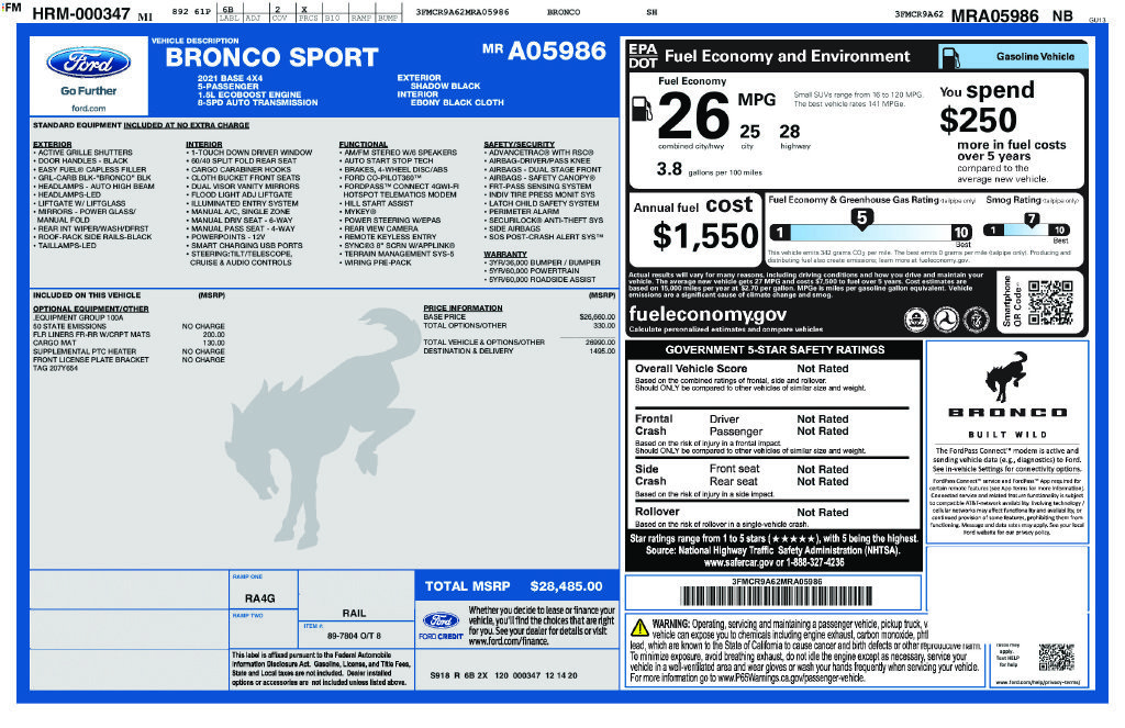 Certified 2021 Ford Bronco Sport AWD/4WD image 12