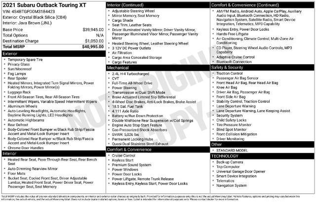 Used 2021 Subaru Outback Touring XT image 22