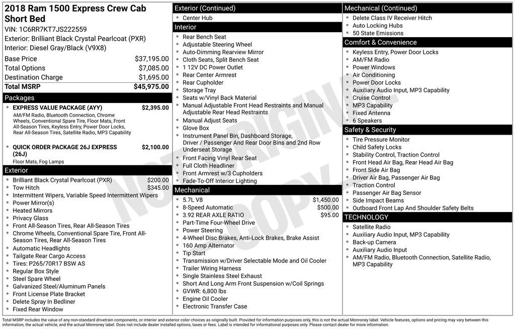 Used 2018 RAM 1500 Express w/ Express Value Package image 13