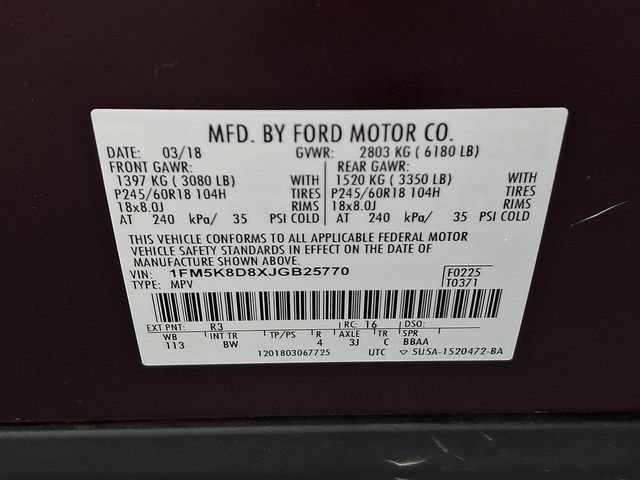 Certified 2018 Ford Explorer XLT w/ Equipment Group 202A AWD/4WD image 32