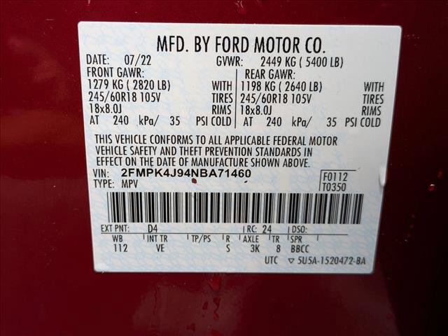 Certified 2022 Ford Edge SEL w/ Convenience Package AWD/4WD image 22