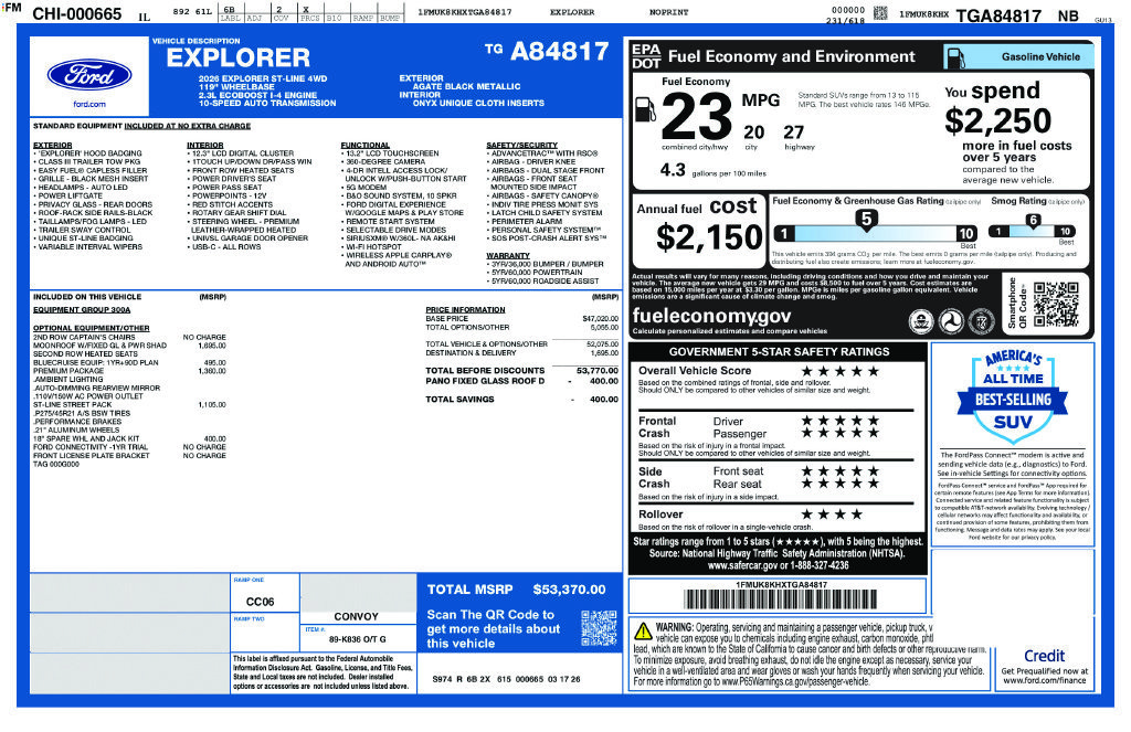 Certified 2026 Ford Explorer ST-Line w/ ST-Line Street Pack AWD/4WD image 5