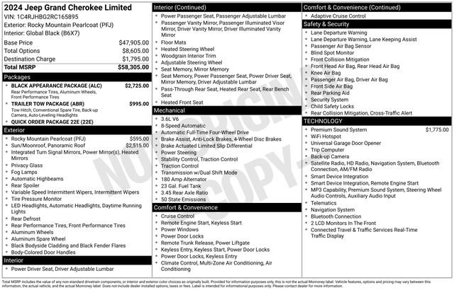 Used 2024 Jeep Grand Cherokee Limited w/ Black Appearance Package AWD/4WD image 40