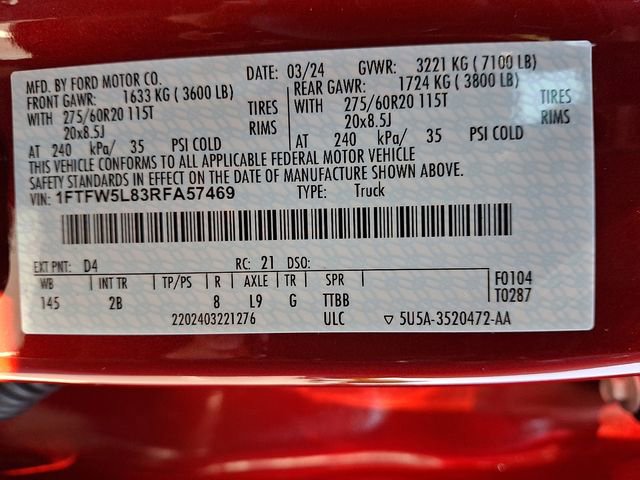 Certified 2024 Ford F150 Lariat w/ Equipment Group 502A High AWD/4WD image 28