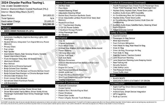 Used 2024 Chrysler Pacifica Touring-L FWD image 3