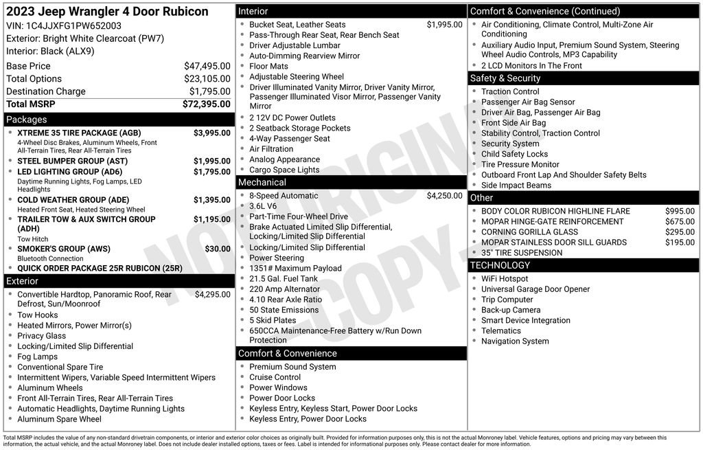 Used 2023 Jeep Wrangler Unlimited Rubicon w/ Xtreme 35 Tire Package AWD/4WD image 5