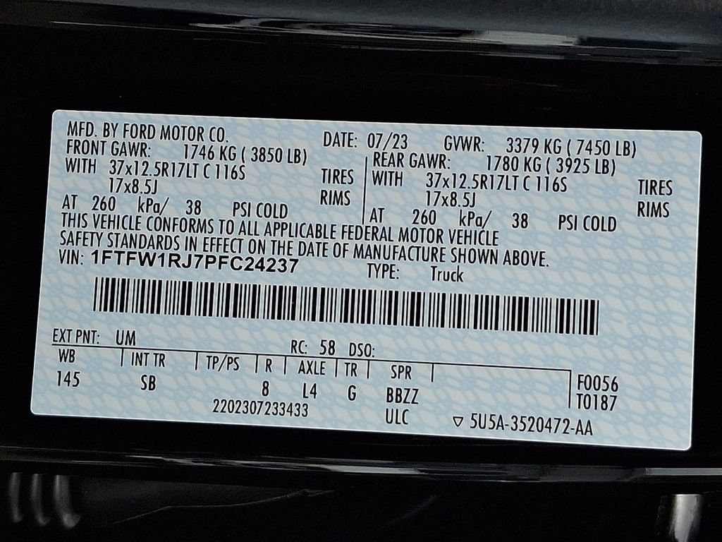 Certified 2023 Ford F150 Raptor w/ Equipment Group 802A Raptor R AWD/4WD image 29