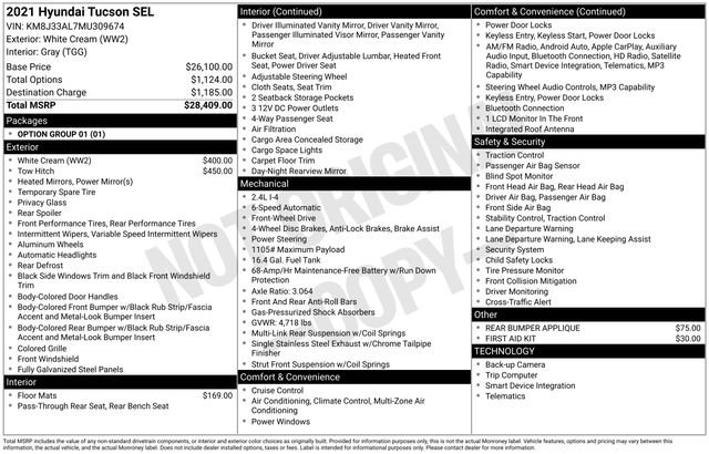 Used 2021 Hyundai Tucson SEL FWD image 2