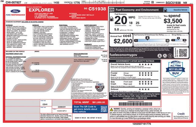 Certified 2025 Ford Explorer ST w/ Sun And Sound Package AWD/4WD image 53