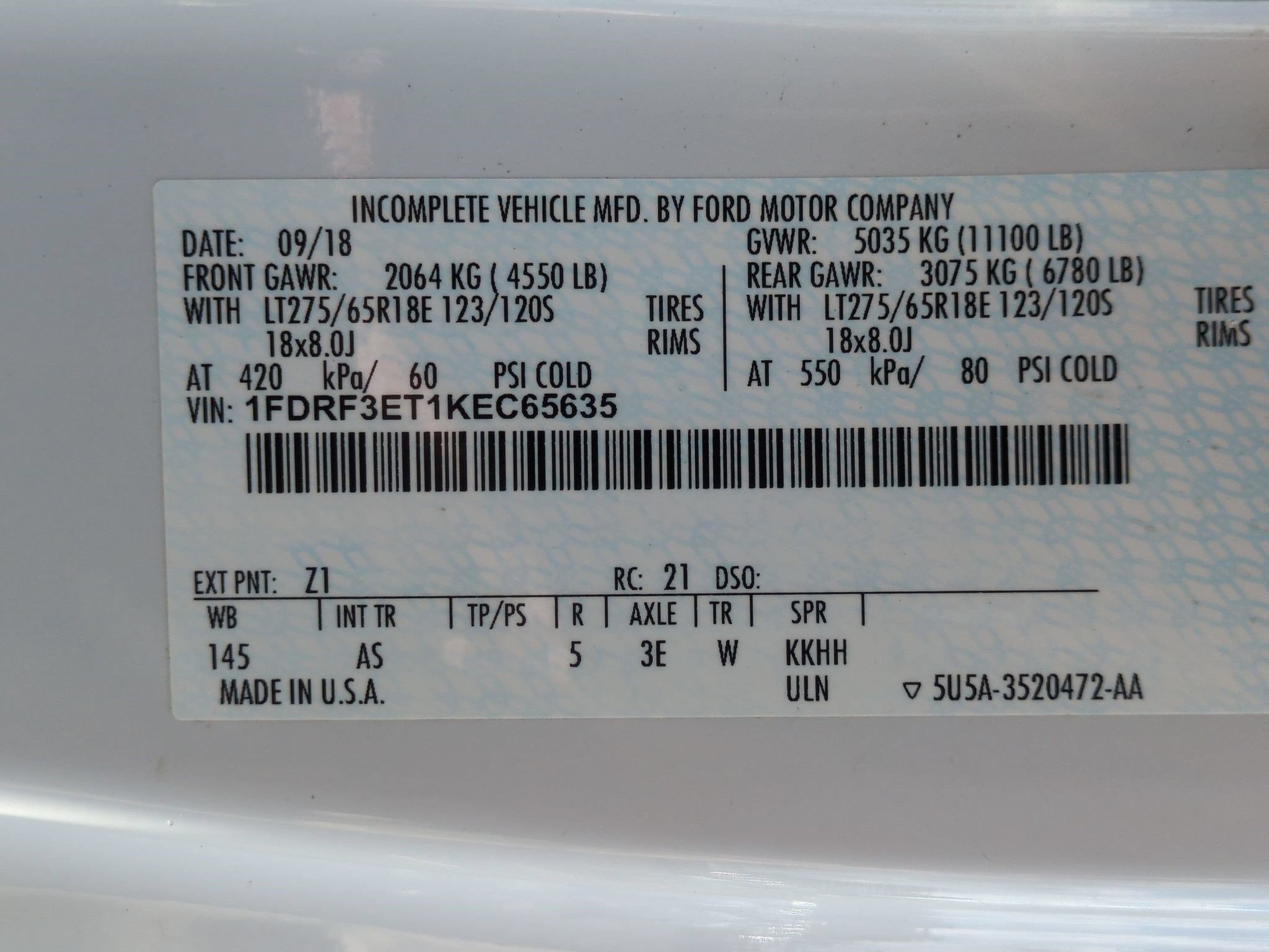 Certified 2019 Ford F350 XL w/ XL Value Package RWD image 23