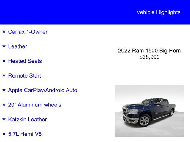 Used 2022 RAM 1500 Big Horn AWD/4WD image 2