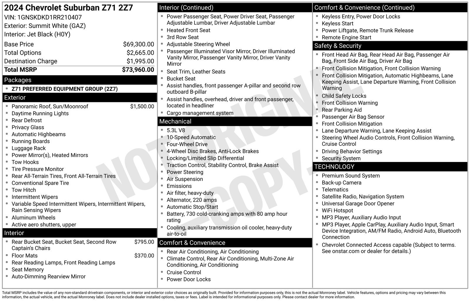 Used 2024 Chevrolet Suburban Z71 AWD/4WD image 17
