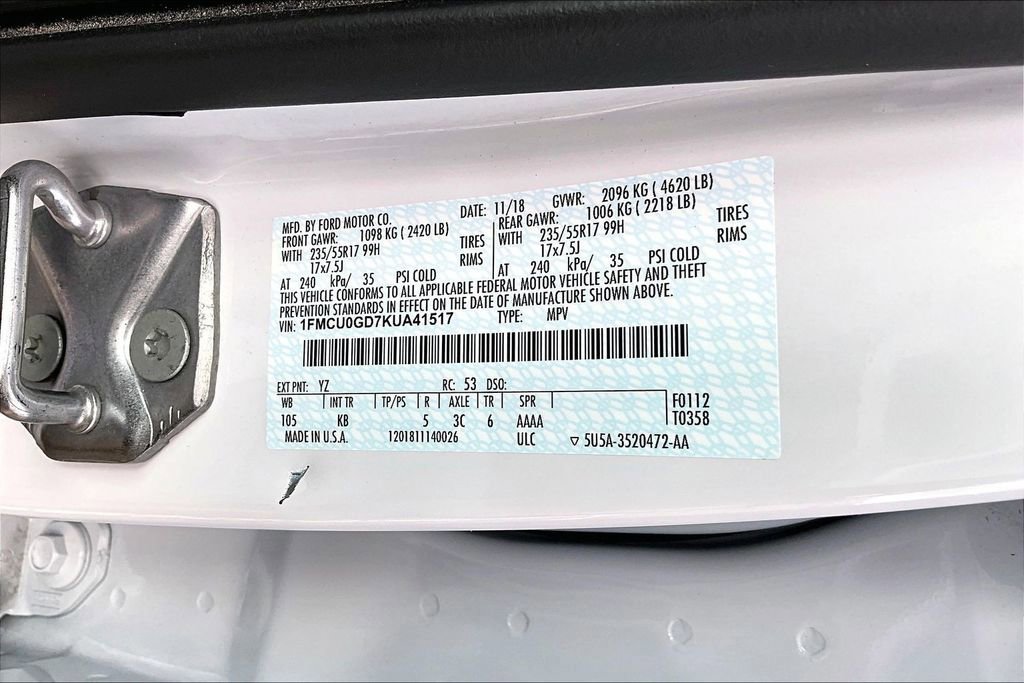 Certified 2019 Ford Escape SE image 35