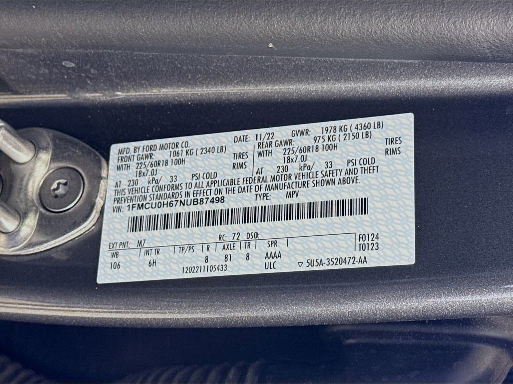 Certified 2022 Ford Escape SEL FWD image 32