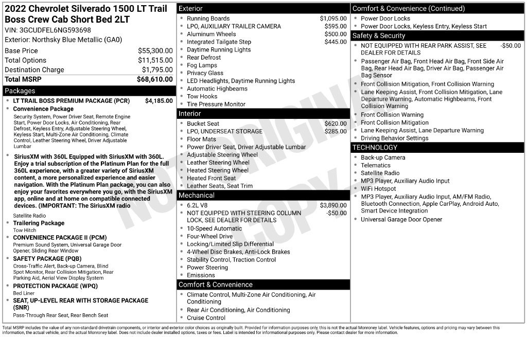 Used 2022 Chevrolet Silverado 1500 LT Trail Boss w/ LT Trail Boss Premium Package AWD/4WD image 5
