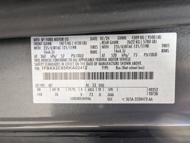 Certified 2024 Ford Transit 350 XL RWD image 22