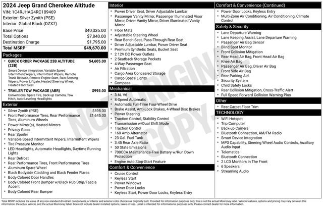 Used 2024 Jeep Grand Cherokee Altitude AWD/4WD image 38
