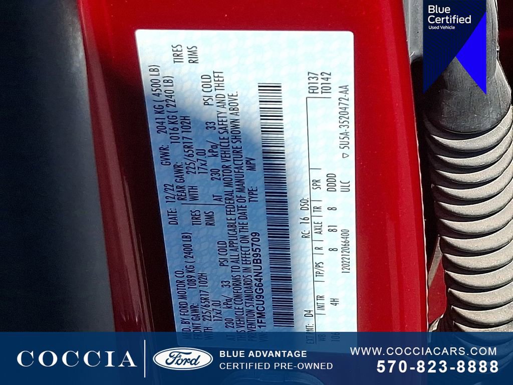 Certified 2022 Ford Escape SE w/ Convenience Package AWD/4WD image 27