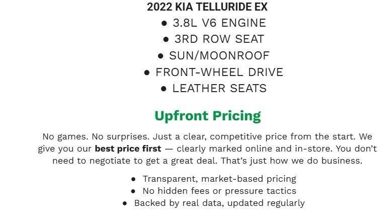 Used 2022 Kia Telluride EX w/ EX Premium Package image 2