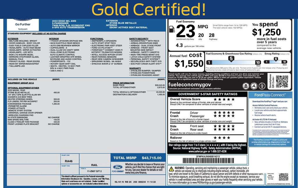 Certified 2022 Ford Edge SEL w/ Convenience Package image 23