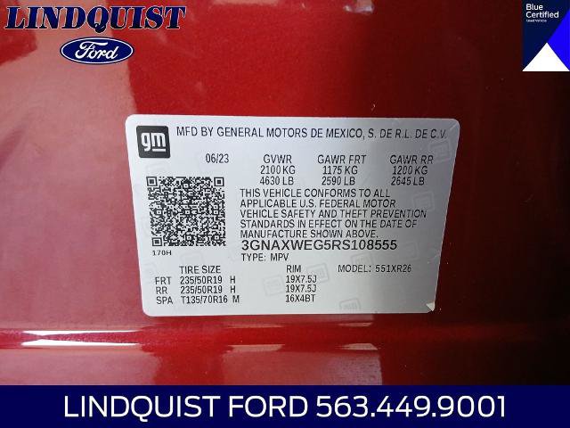 Used 2024 Chevrolet Equinox RS w/ RS Leather Package AWD/4WD image 24