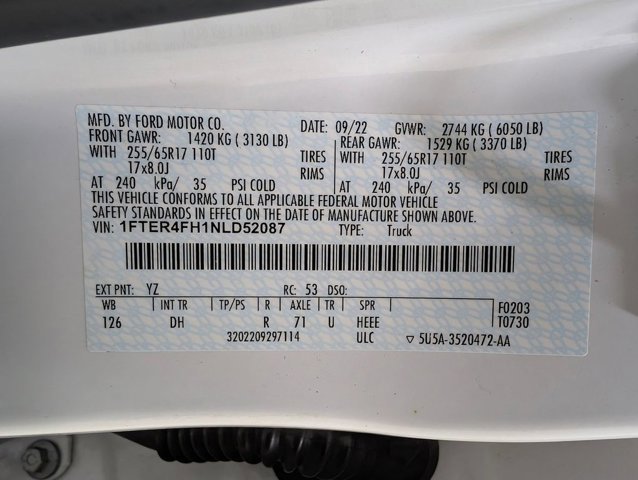 Certified 2022 Ford Ranger Lariat w/ Equipment Group 501A High image 10