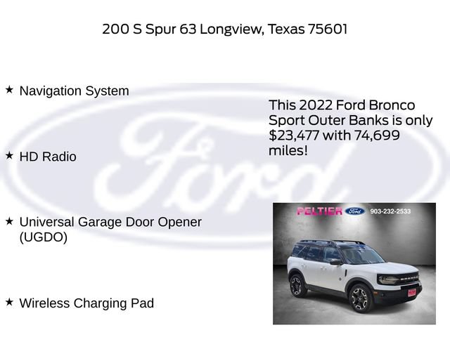 Certified 2022 Ford Bronco Sport Outer Banks w/ Tech Package AWD/4WD image 22