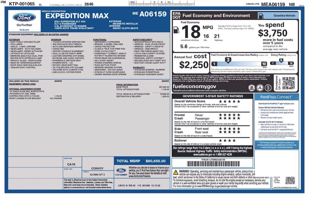 Certified 2021 Ford Expedition Max XLT AWD/4WD image 39