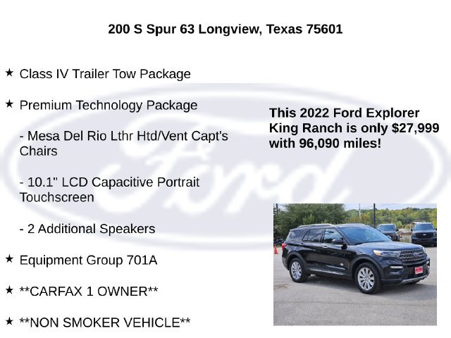 Certified 2022 Ford Explorer King Ranch w/ Premium Technology Package AWD/4WD image 5