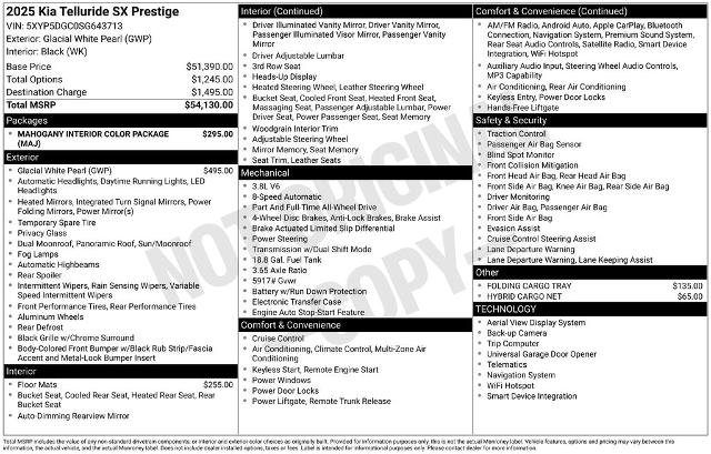 Used 2025 Kia Telluride SX Prestige AWD/4WD image 6
