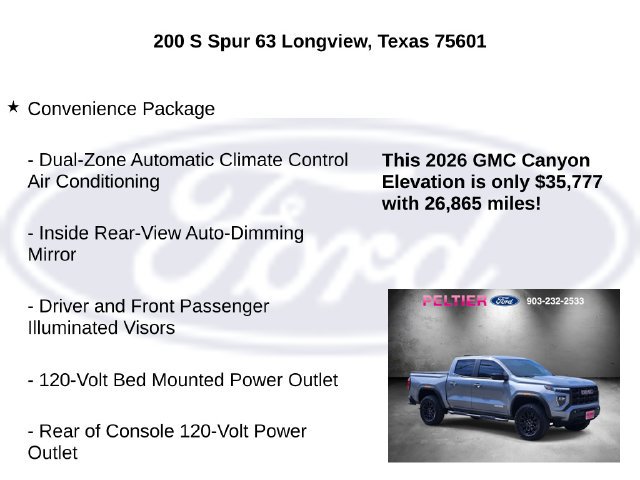 Used 2026 GMC Canyon Elevation w/ Convenience Package RWD image 10