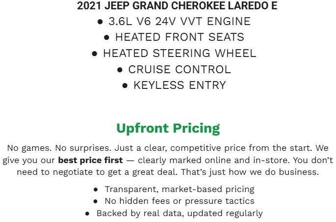 Used 2021 Jeep Grand Cherokee Laredo AWD/4WD image 2