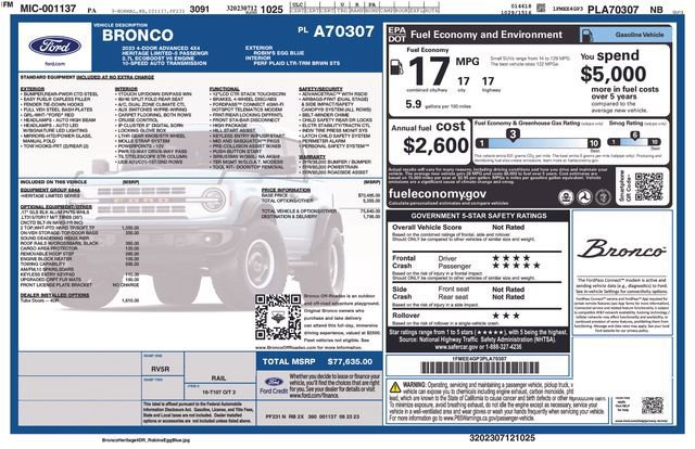 Certified 2023 Ford Bronco Heritage Edition AWD/4WD image 9