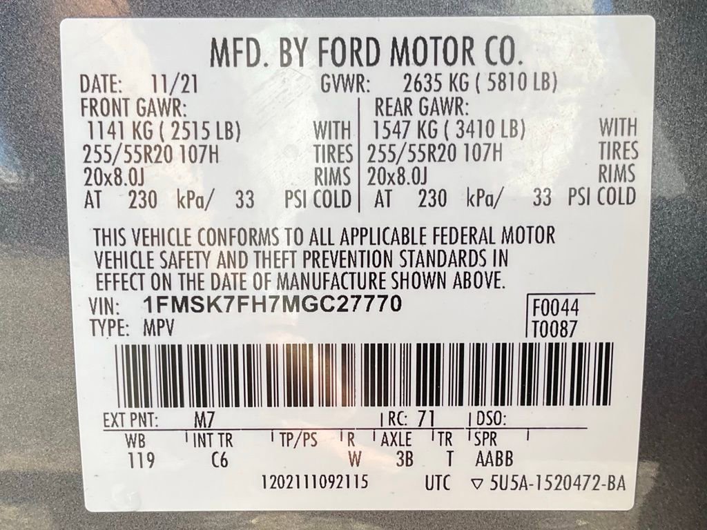 Certified 2021 Ford Explorer Limited w/ Equipment Group 301A image 74